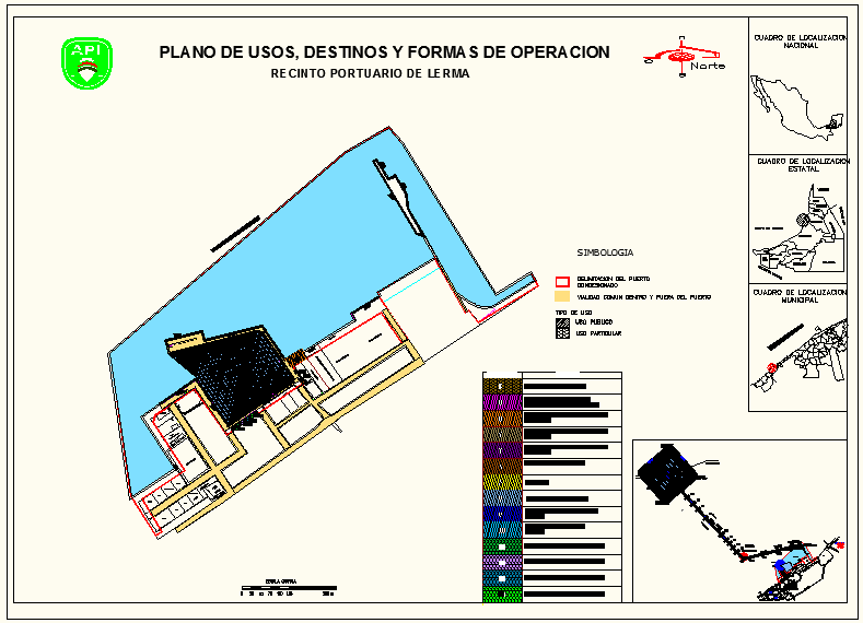 Puerto de Seybaplaya Plano de Usos destinos y formas de operación del puerto de Seybaplaya en formato de AutoCAD.