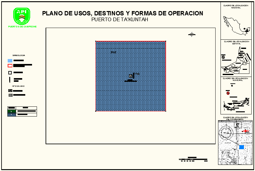 Puerto de Cayo Arcas Plano de Usos destinos y formas de operación del puerto de Cayo Arcas en formato de AutoCAD.