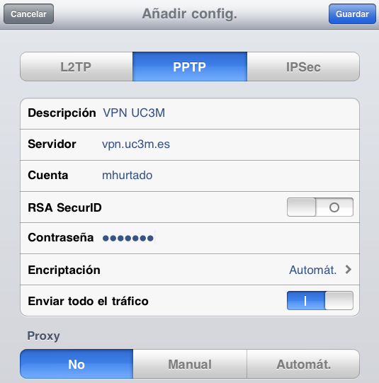 2. Seleccione Añadir configuración VPN 3.