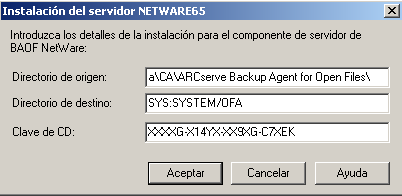 Instalación del agente 3. En el árbol de servicios NetWare, seleccione el equipo en el que desea instalar el agente y haga clic en Instalar.
