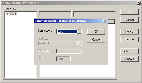 11. Haga clic en la entrada Connection del árbol para indicar el tipo de conexión entre el servidor OPC y el Soft-PLC.
