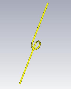 lugar es donde se coloca el diodo para formar las etiquetas electrónicas. En la figura 3 se observa dicha antena. Figura 3. Antena dipolo diseñada.