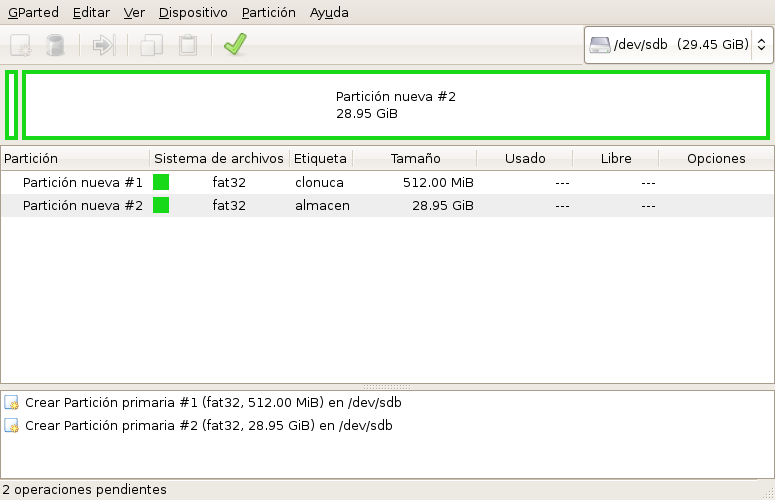Para instalar estas herramientas en una versión squeeze de Debian, debemos ejecutar los siguientes comandos: $ apt-get update $ apt-get upgrade $ apt-get install gparted unetbootin syslinux GParted