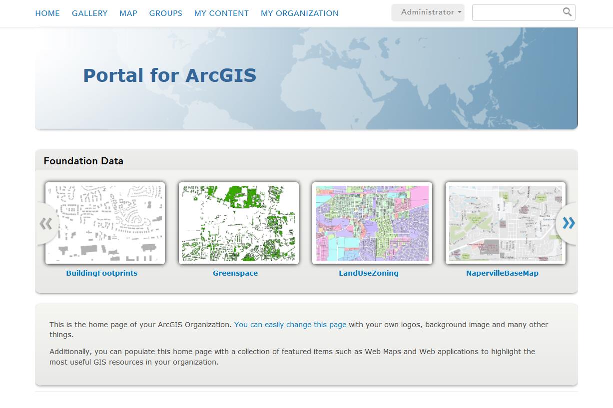 Portal for ArcGIS Web GIS en su infraestructura Logo Nombre Banner Principales características - Items -
