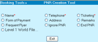 Ignore PNR (Ignorar el PNR) Al escoger la opción Ignore PNR, todas las transacciones serán ignoradas. Ningún aviso será mostrado.