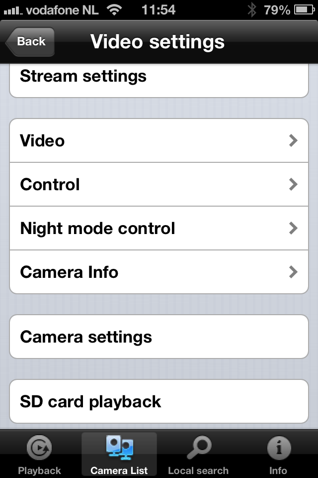 30 ESPAÑOL Control the behavior of the LEDs on the front of the camera (On/Off) The level of
