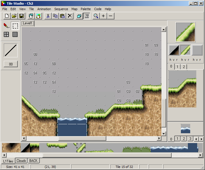 Creación de videojuegos con J2ME Figura 11.1: editor de pantallas de TileStudio.