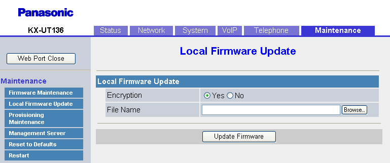 4.7.2 Local Firmware Update No guardado. FIRM_FILE_PATH (Página 179) 4.7.2 Local Firmware Update Desde esta pantalla puede actualizar manualmente el firmware de la unidad desde un PC haciendo clic en [Update Firmware].