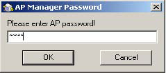 Inicio\Programas\Gigabyte AP Manager Utility\Gigabyte AP Manager. Introduzca la contraseña por defecto admin y clicke el botón OK.