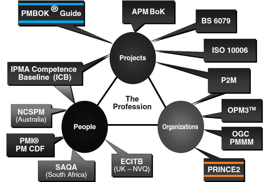 Proyectos: Conocimiento y Prácticas para el manejo de proyectos individuales. Organizaciones: Conocimiento y Prácticas para el manejo de proyectos empresariales.