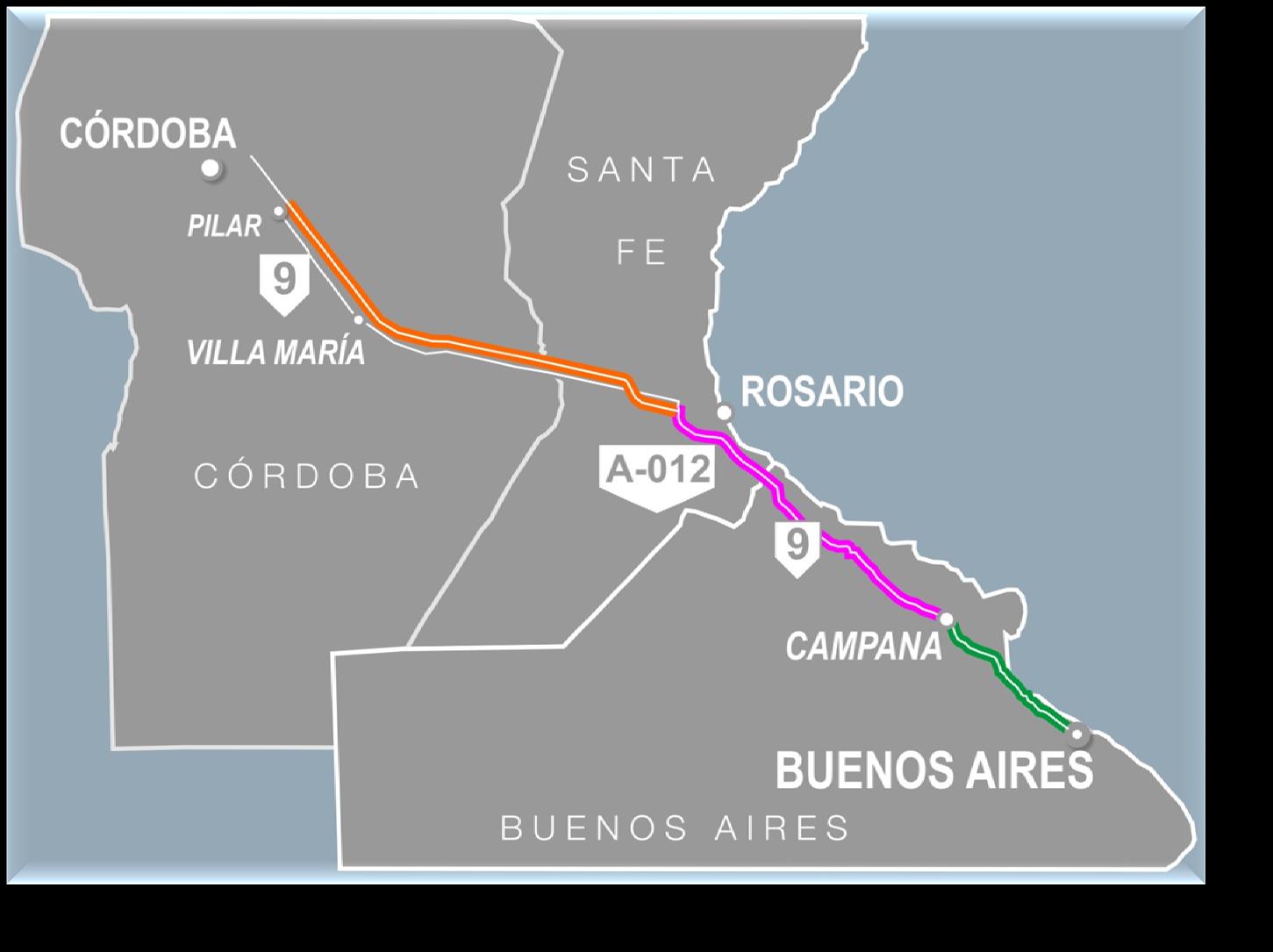 Autopista Buenos Aires - Rosario Córdoba: (800km) Sección Córdoba -