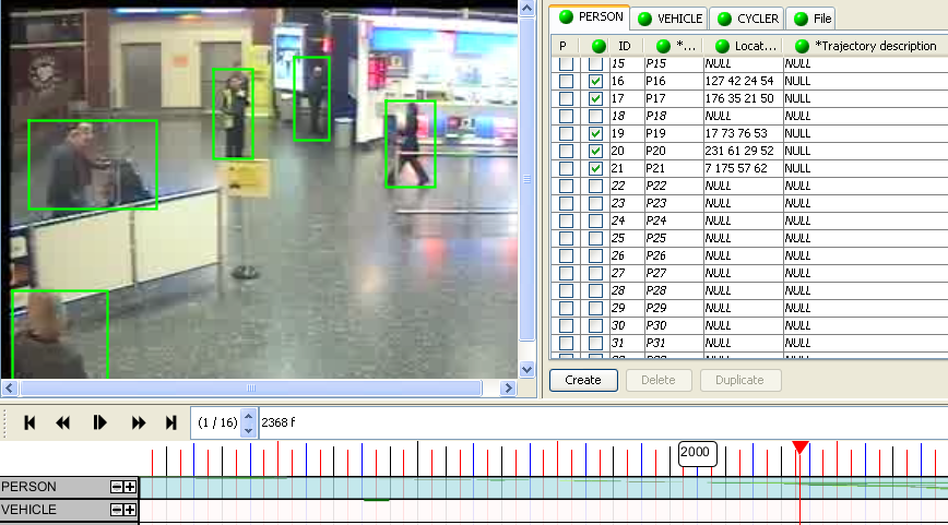 Figure 4.3: Annotating a video using Viper-GT tool in several of the experiments explained in the next paragraphs. 4.2 