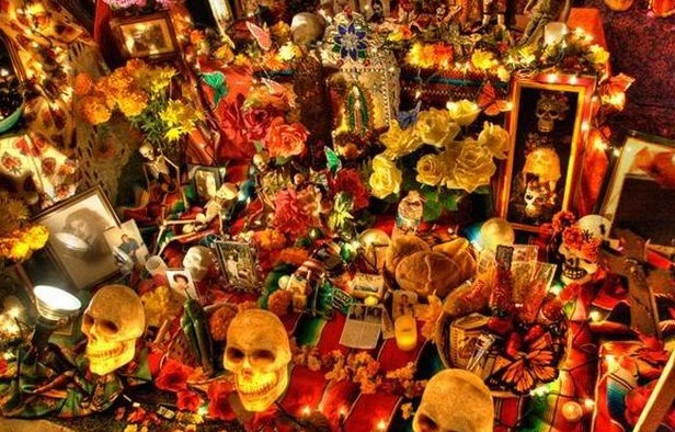 From pre Columbian times, El Día de los Muertos, the Day of the Dead has been celebrated in Mexico, and other Latin countries.