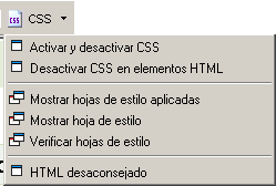 3.2.3. CSS El cuarto botón de la barra de herramientas trabaja con las hojas de estilo de la página 3.2.4.