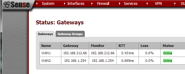 Cuando se restauran los 2 ISP s, el balanceo de carga, se realiza de manera automática por el servidor pfsense.