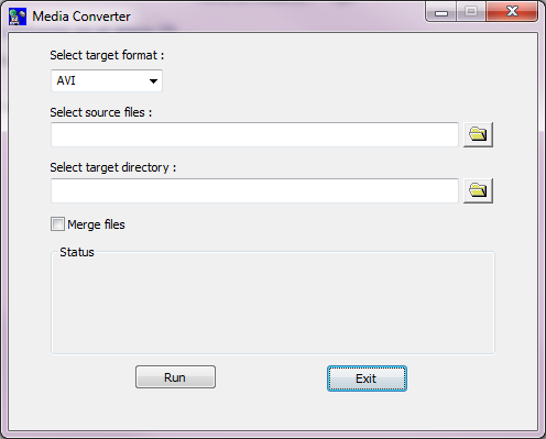 Utilidad Conversor de M4V/H264 a AVI Para ejecutar el conversor seleccione Inicio->Programas->Hyper Electronics Mappers->Media Converter, y a continuación se mostrará la siguiente