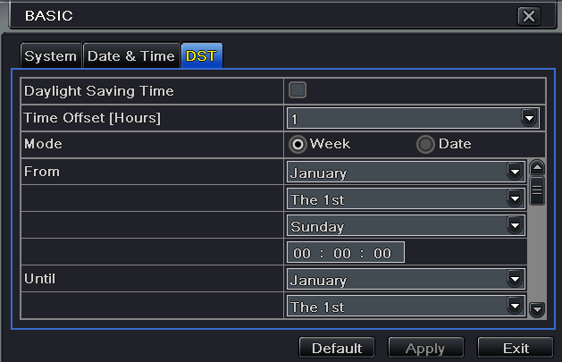 4.1.2. Tiempo y Fecha. En esta opción se podrá configurar el formato de la fecha, hora, etc.