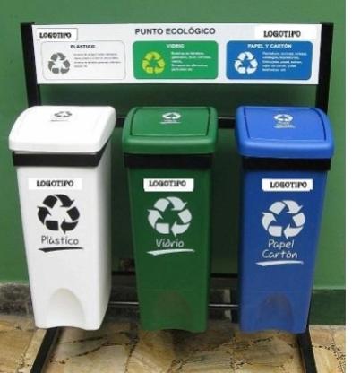 canecas de separación, no importa si se tiene las tres o dos separaciones es decir residuos orgánicos, residuos ordinarios y residuos reciclables( cartón, papel, plásticos, etc.