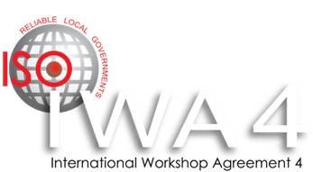 El ISO/IWA 4 se desarrolló a partir de: 1. La norma 9001:2008 aplicada de manera específica a gobiernos locales, 2.