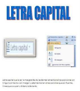 Letra capital: nos permite crear una letra capital al principio de un parrafo.