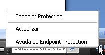 Vista de la instalación y de la protección en el PC del usuario Una vez finalizado el instalador aparecerá un icono en la barra del reloj indicando el proceso de la instalación de la protección.