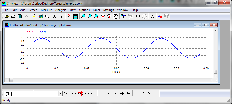 Figura 7. Imagen del símbolo para la simulación y de sus parámetros en PSIM. 3.5. El visor y analizador de señales Simview.