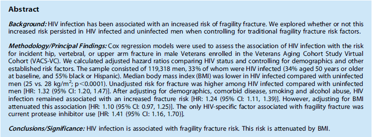 VIH y fracturas Womack J et al.