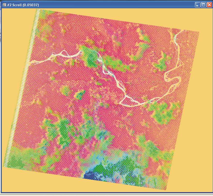 160 Como ejemplo a lo explicado se puede ver las siguientes imágenes: Al lado derecho se puede ver una imagen multiespectral, del sensor Landsat 7 ETM, correspondiente a la ubicación PATH 004 y ROW
