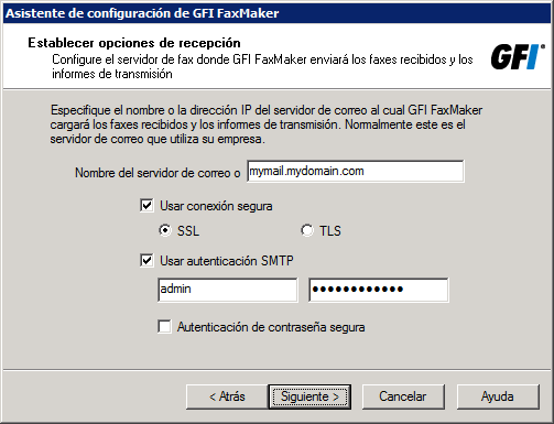Captura de pantalla 32: El asistente le pedirá un nombre de servidor de correo 4.