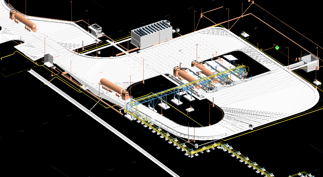 CHILE - PATIO DE CARGA DE CISTERNAS GNL EN QUINTERO El Patio de Carga de Cisternas está ubicado dentro del Terminal GNL Quintero, consta de dos islas de carga independientes, con una capacidad