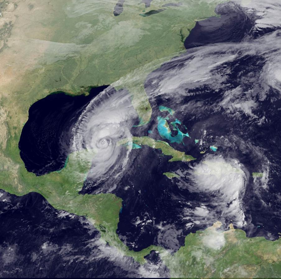 y la tormenta tropical Alfa (22 de octubre de 2005) Fuente: NASA/NOAA - http://www.nasa.