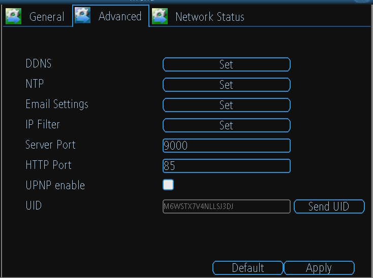 16 Menú de red Opciones avanzadas NOTA:Muchas de las siguientes configuraciones de red no son necesarias cuando se usa SwannLink P2P para acceso remoto.