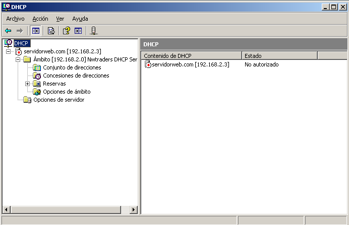17- Haz click en Administrar este servidor DHCP ó por medio de Ejecutar escribe dhcpmgmt.msc.