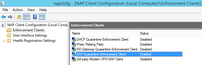 Vamos a configurar el NAP en el cliente