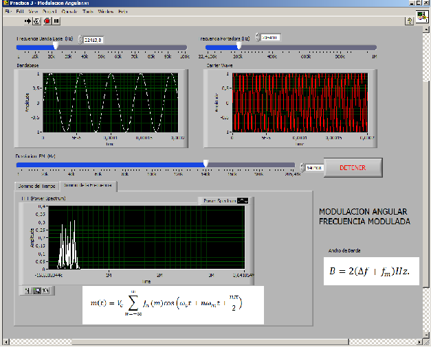 Vanegas Guillén 90 4.4 Desarrollo de la práctica de modulación de frecuencia con uso de LabVIEW.