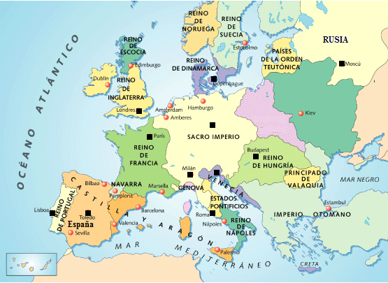 UBICACIÓN Principales Países: Inglaterra El sacro imperio romano germánico