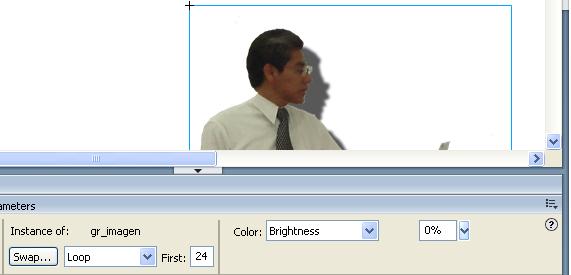 Ir al fotograma 24 cambiar el porcentaje de brillo a 0% Ir al fotograma 48 cambiar el porcentaje de brillo a 100%