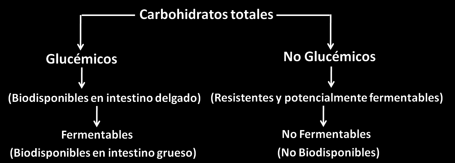 absorbidos y metabolizados por el organismo y se relacionan con una gran parte de los efectos beneficiosos para el huésped (Goñi y Martin, 2001). Figura 1. Tipos de carbohidratos. Goñi y Martin.