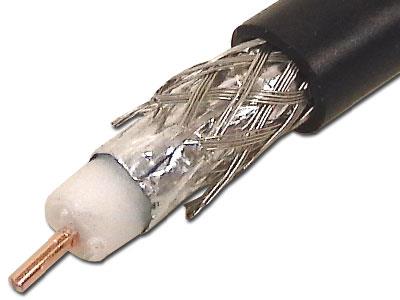 de alcance. Figura 1-07: Cable de cobre (par trenzado) [7] Cable coaxial: Este tipo de cable esta compuesto de un hilo conductor central de cobre rodeado por una malla de hilos de cobre.