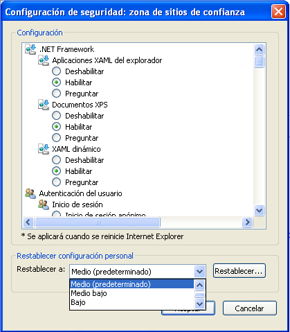En el nodo Descargas se habilitará la opción Pedir intervención del usuario automática para descargas de archivo.
