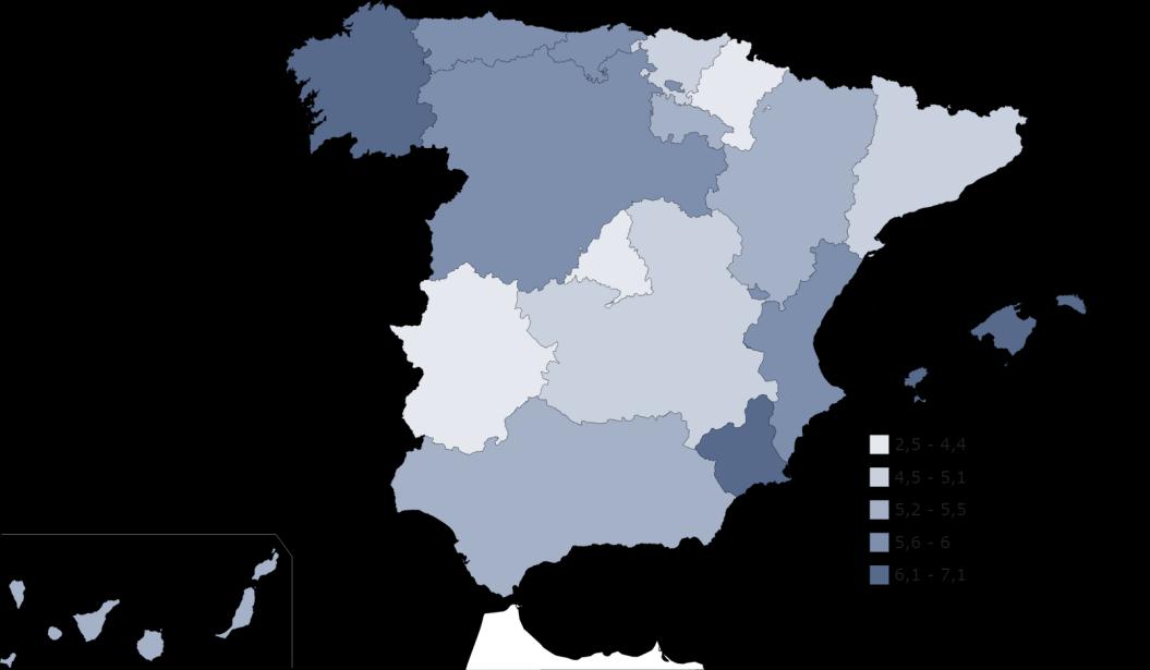 1.2.2 Trabajadores autónomos con asalariados Para conseguir una idea general de la evolución del empleo autónomo por comunidades autónomas españolas seguidamente ponemos a disposición dos mapas de