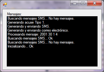 El mensaje es recibido y procesado por el sistema el cual muestra la siguiente información: Figura 66. SMS recibido y procesado Fuente: elaboración propia.
