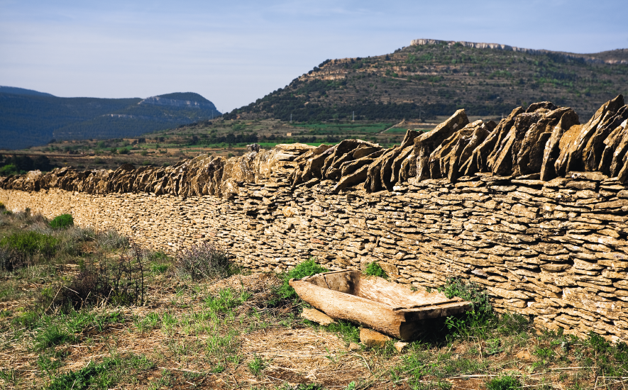 Muros de piedra seca en La Iglesuela del Cid foto javier romeo