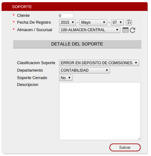 Quejas Soporte on-line Módulo que permite el registro y seguimiento de Quejas, Sugerencias y Aclaraciones Perfectamente clasificada permite su segmentación, su re-asignación y la valoración de