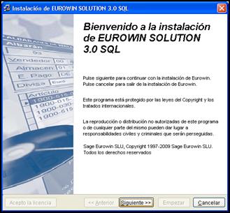 Figura 1. Asistente de instalación paso a paso 2.2 Instalación con Windows Vista Para instalar el motor de base de datos SQL Server de Eurowin Solution 3.