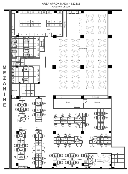 Diseño Arquitectónico CALL CENTER DE COLSANITAS (1er Piso, Mezanine, 2do Piso y Costado