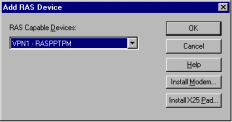 Configuración de los clientes Windows para acceso remoto Figure 180. Cuadro de diálogo Agregar dispositivo RAS 13. Pulse en Aceptar.