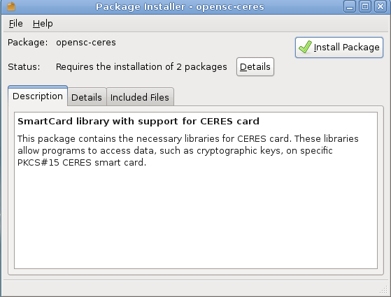 deb Es necesario hacer doble clic sobre el archivo OpenSC-Ceres-2.1.1_i386.