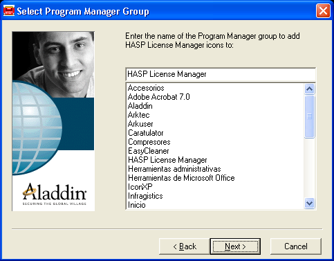 Nota Si se instala el gestor de licencias como servicio, el servicio se denomina HASP Loader.