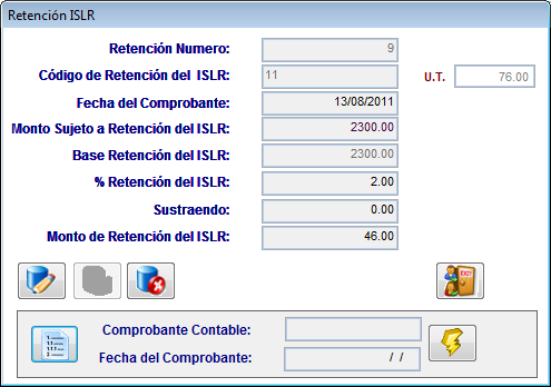 5.1 Retención ISLR(1 y 2) Manual SGTCntable Versión 11 superir Pr medi de esta pción pdrá aplicar y registrar al Dcument 2 tips de Retencines de ISLR.